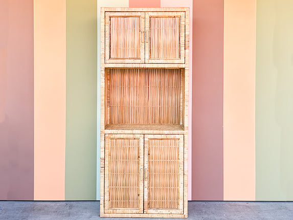 Island Style Rattan Wrapped Cabinet