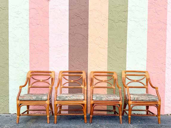 Set of Four Rattan Dining Chairs