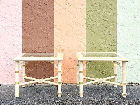 Pair of Faux Bamboo Side Tables