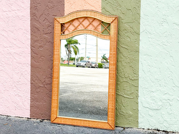 Braided Rattan Mirror