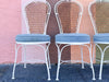 Set of Four Wrought Iron and Cane Bistro Chairs