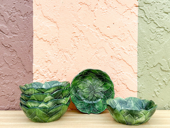 Set of Six Italian Leaf Bowls