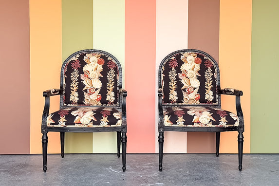 Pair of Shell Upholstered Arm Chairs