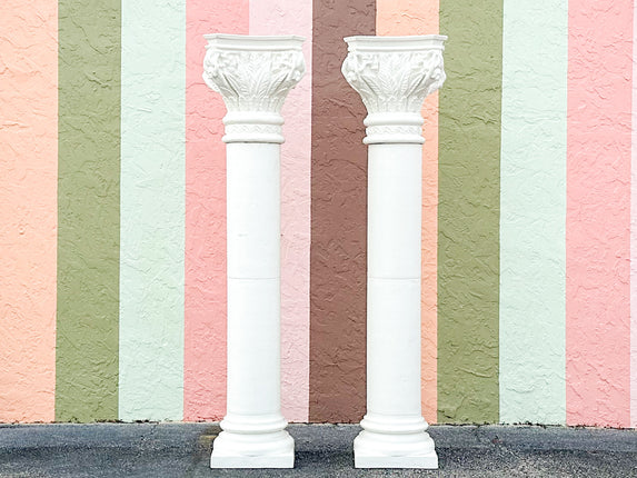 Pair of Plaster Monkey Columns