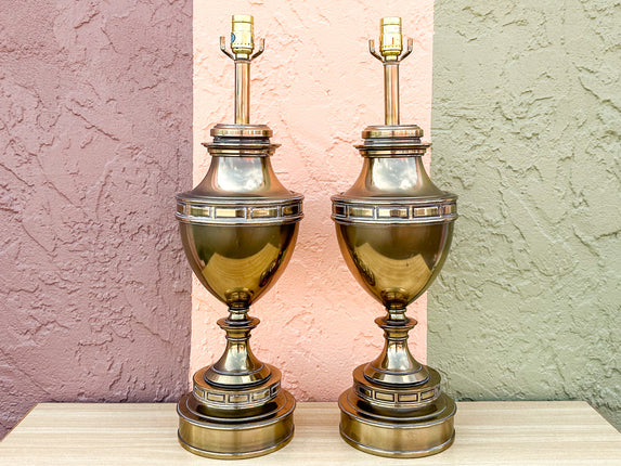 Pair of Stiffel Brass Trophy Lamps