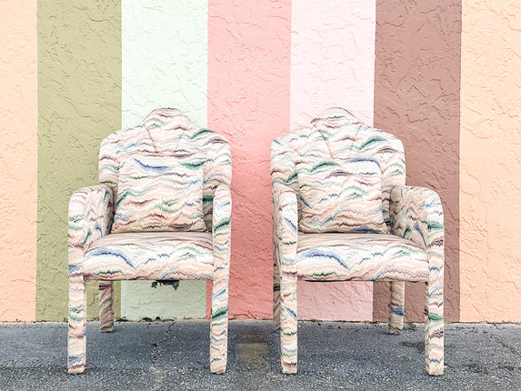 Pair of Art Deco Chic Upholstered Chairs