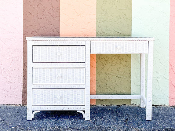 Braided Wicker Chic Desk