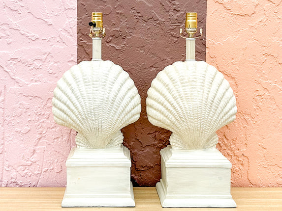 Pair of Coastal Classic Shell Lamps