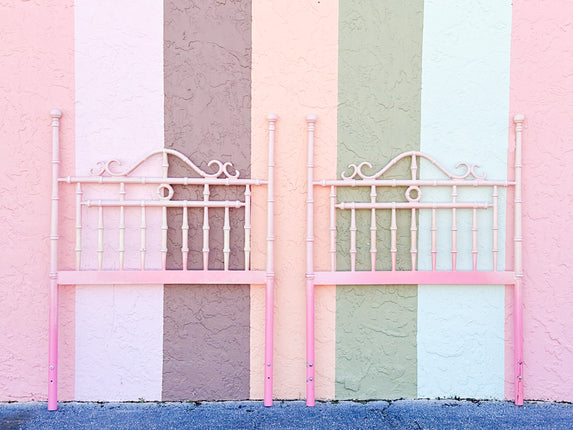 Pair of Pretty Pink Twin Headboards