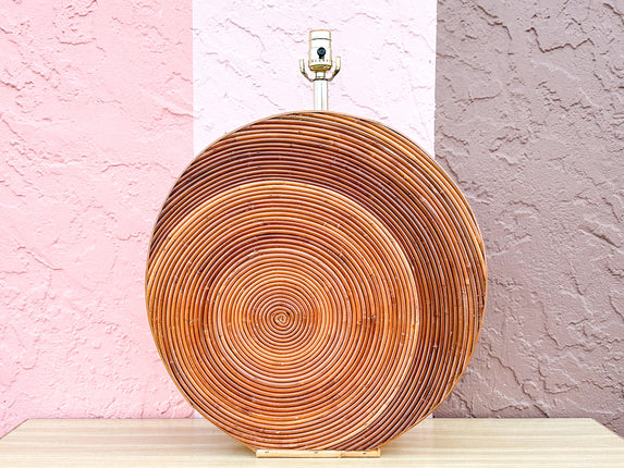 Large Round Pencil Reed Lamp