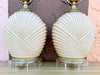 Pair of Pretty Cream Glass Lamps
