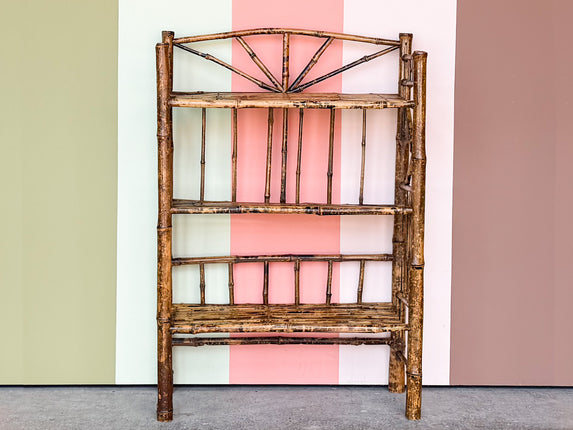 Petite Tortoiseshell Rattan Etagere