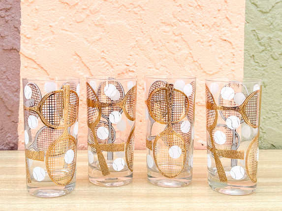 Set of Four Georges Briard Tennis Glassware