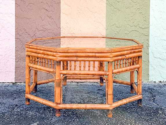 Brighton Style Tortoiseshell Rattan Coffee Table