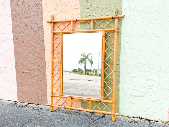Old Florida Rattan Mirror