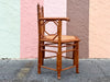 Faux Bamboo and Cane Octagon Accent Chair