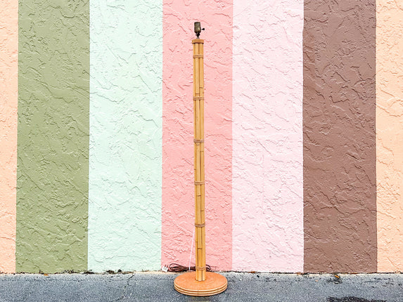 Old Florida Rattan Floor Lamp