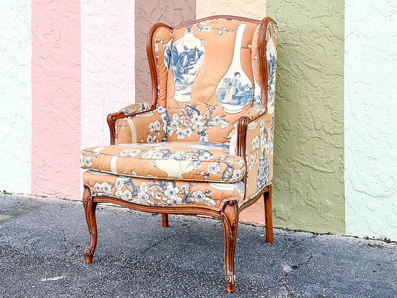Ginger Jar Upholstered Wingback Chair
