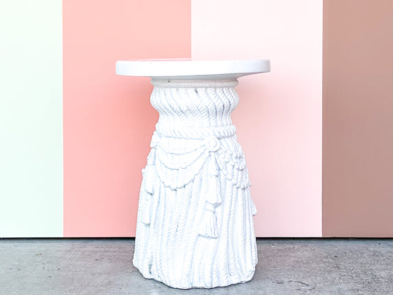 Dorothy Draper Style Plaster Tassel Garden Seat