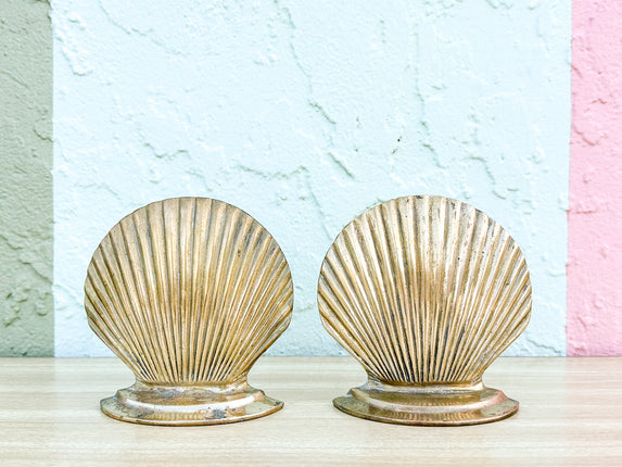 Brass Shell Bookends