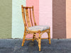 Set of Six Old Florida Rattan Dining Chairs