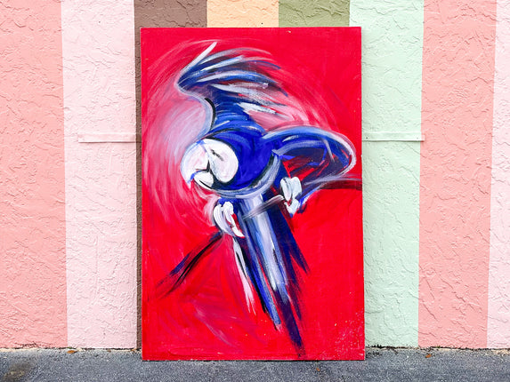 Flying Blue Parrot Original Painting