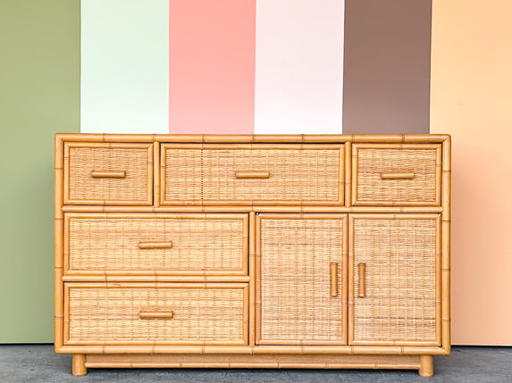 Coastal Rattan Credenza