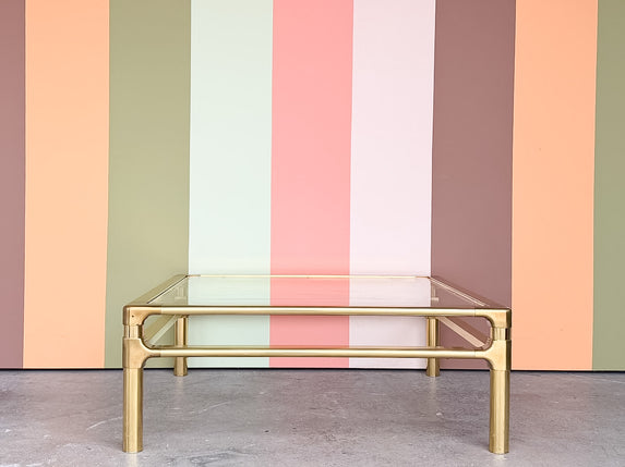MCM Mastercraft Style Brass Coffee Table