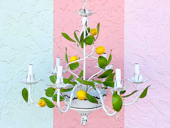Lemon Tole Chandelier
