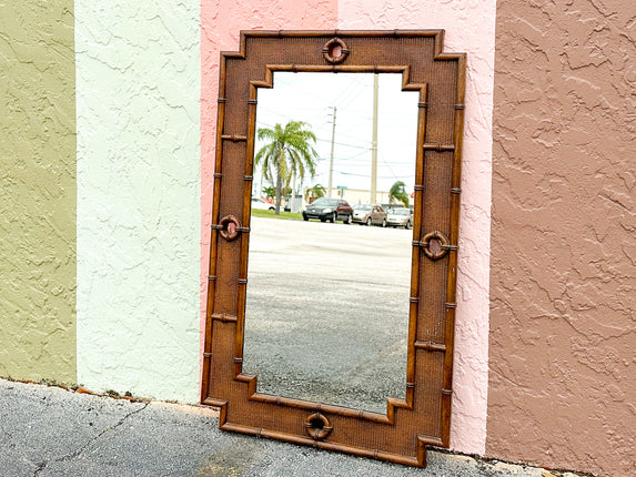 Handsome Omega Faux Bamboo Mirror