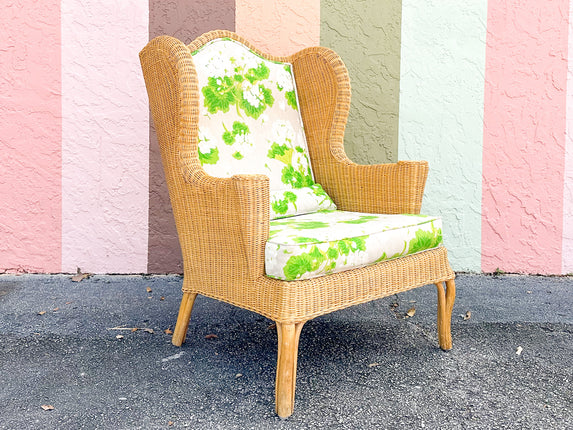 Wicker Wingback Chair