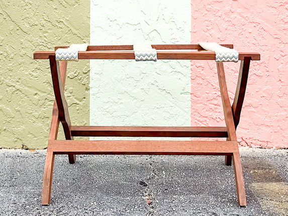 Chevron Needlepoint Luggage Rack