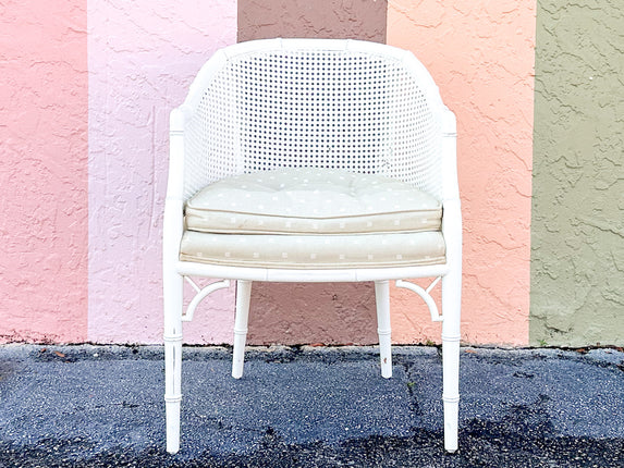 Palm Beach Faux Bamboo and Cane Barrel Chair