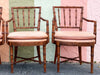 Set of Six Handsome Faux Bamboo Dining Chairs