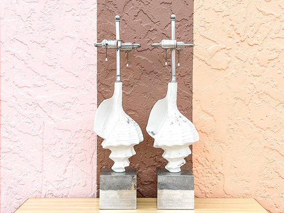 Pair of Regency Style Conch Shell Lamps