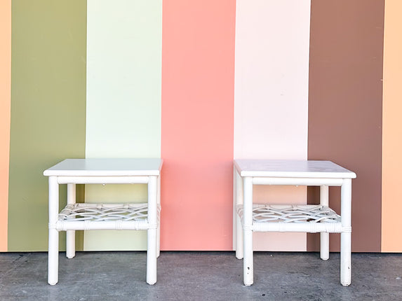 Pair of Cute Ficks Reed Side Tables