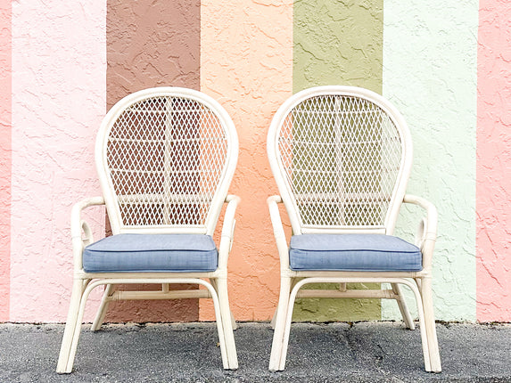 Pair of Coastal Style Balloon Back Chairs
