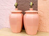 Pair of Pink Chic Ceramic Lamps