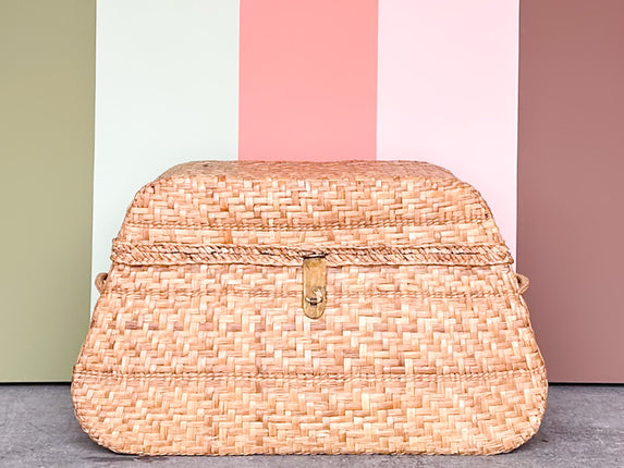 Vintage 1960's Mario Lopez Torres Rattan Trunk