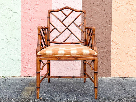Faux Bamboo Chippendale Arm Chair