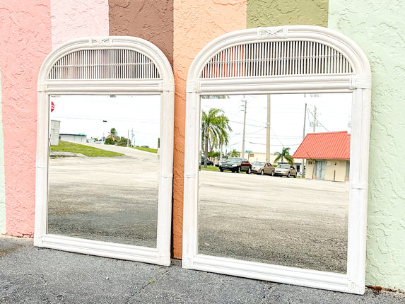 Pair of Coastal Rattan Mirrors