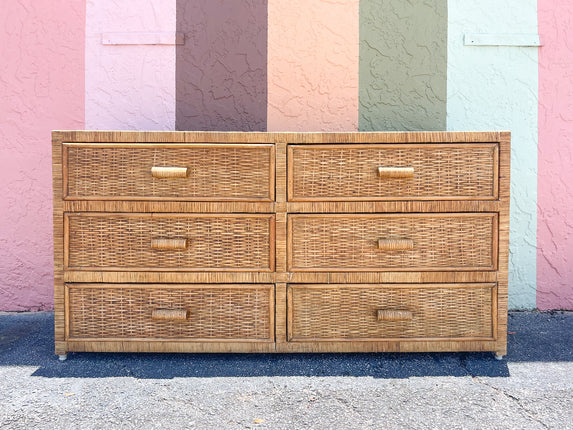 Island Style Rattan Wrapped Dresser