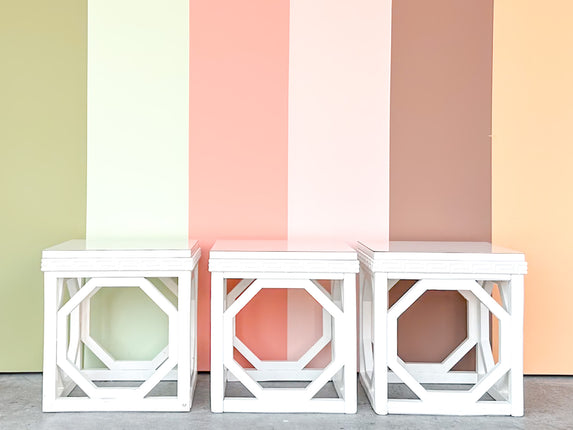 Trio of Greek Key Stools