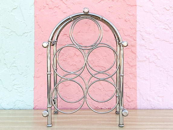 Chrome Faux Bamboo Wine Rack