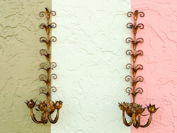 Pair of Italian Gilt Wall Sconces