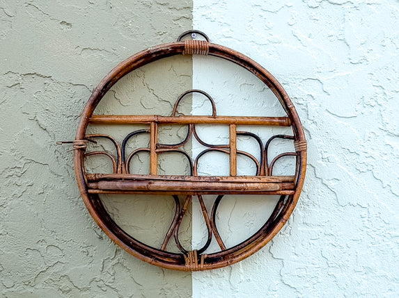 Round Bamboo Wall Shelf