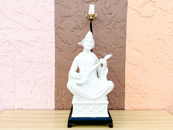 Large Blanc De Chine Figural Lamp