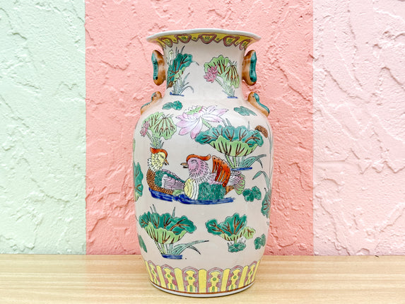 Pretty Pink Chinoiserie Vase