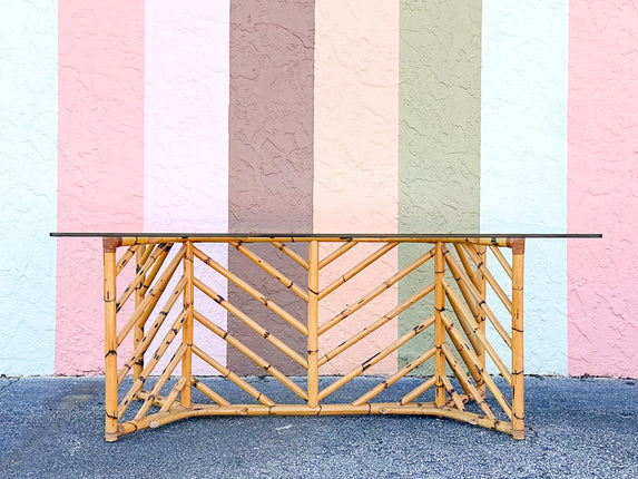 Old Florida Rattan Dining Table