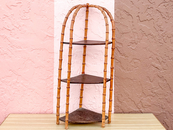 Petite Bamboo Corner Shelf